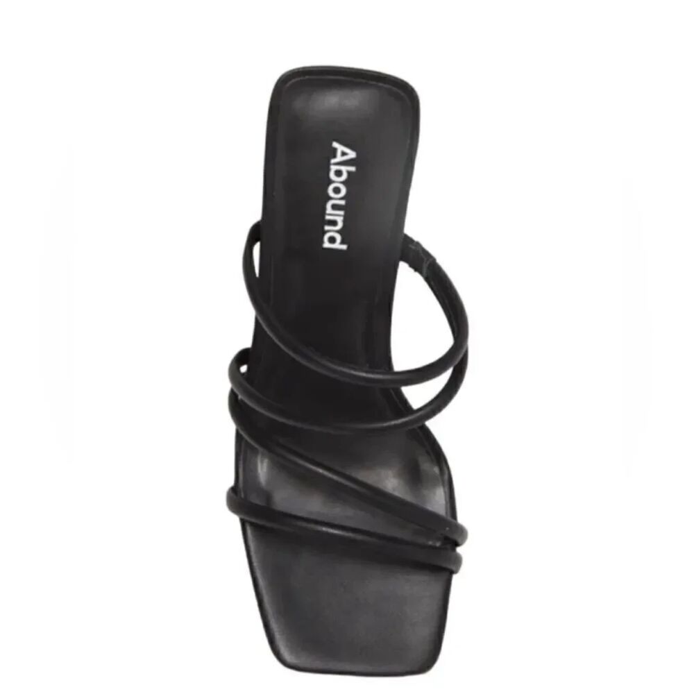 Abound Austyn Black Block Heel Square Toe Strappy Sandals Size 8 C762